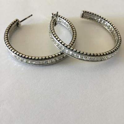 Beautiful very nice crystal hoop earrings
