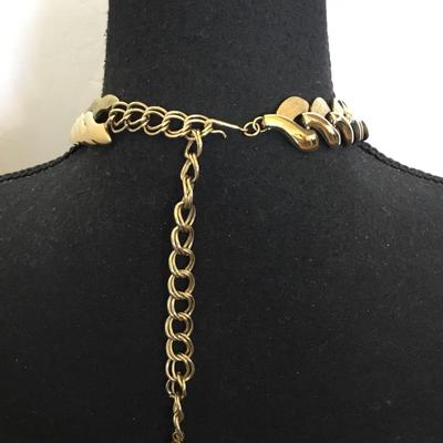 Gorgeous, gold tone chunky collar, classic bold statement necklace very nice