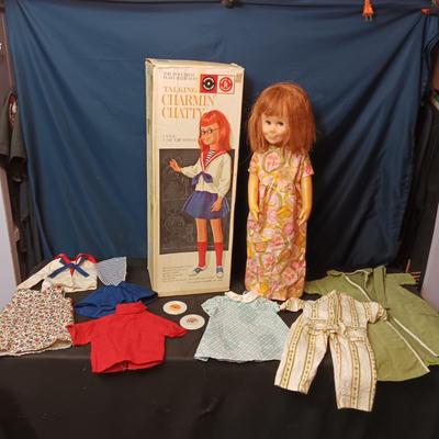 1961 TALKING CHARMIN CHATTY BY MATTEL WITH SEVERAL OUTFITS