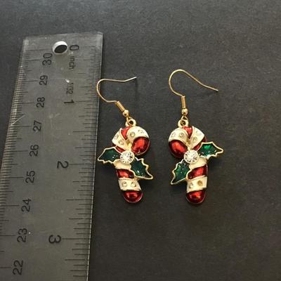 Candy cane dangle earrings
