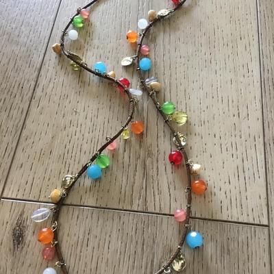 Beautiful vintage Multi colored, glass, bead, necklace, gemstone beads
