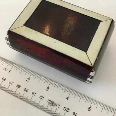 Vintage Shell inlay wooden trinket or jewelry box