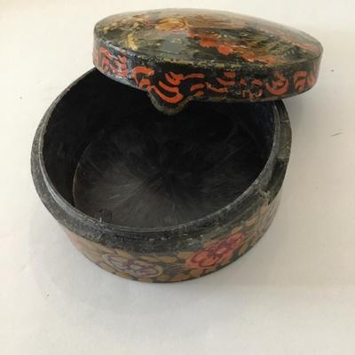 Vintage handpainted, Lacquer box, floral, keepsake Persian
