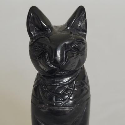 Carved Stone Bastet Statue (K-EL)