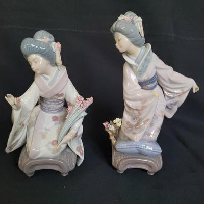 Lladro Porcelain Geisha Figurines (D-EL)