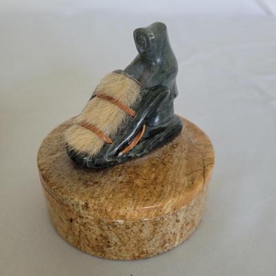 Carved Stone Walrus plus Carved Trinket Box by DIMU (D-EL)