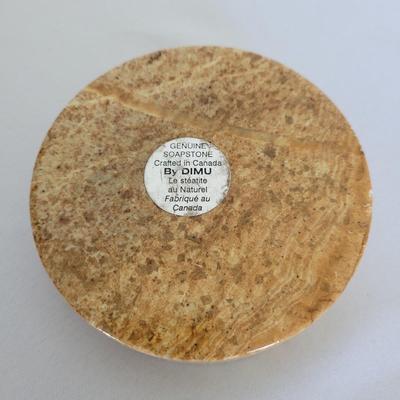 Carved Stone Walrus plus Carved Trinket Box by DIMU (D-EL)