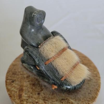 Carved Stone Walrus plus Carved Trinket Box by DIMU (D-EL)