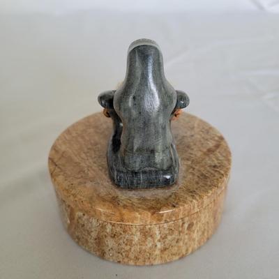 Carved Stone Walrus plus Carved Trinket Box by DIMU (D-EL)