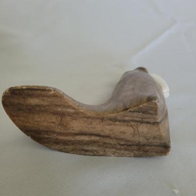 Carved Stone Walrus plus Carved Trinket Box by DIMU (D-EL)