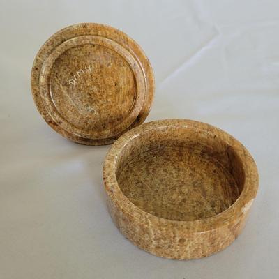 Carved Stone Walrus plus Carved Trinket Box by DIMU (D-EL)