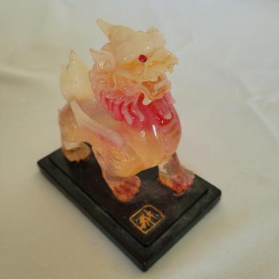 Carved Puzzle Ball and Foo Dogs (D-EL)