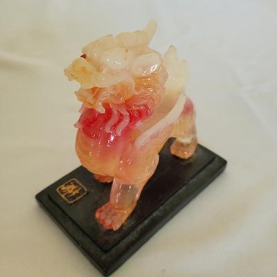 Carved Puzzle Ball and Foo Dogs (D-EL)