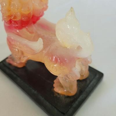 Carved Puzzle Ball and Foo Dogs (D-EL)