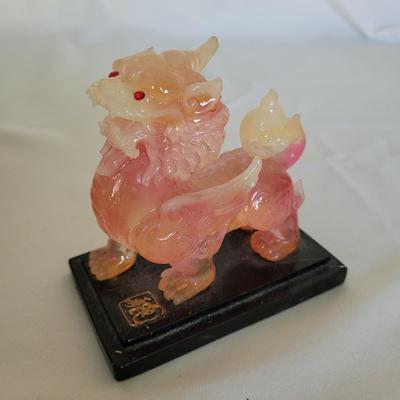 Carved Puzzle Ball and Foo Dogs (D-EL)