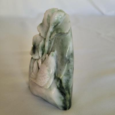 Carved Jade Money Frog & Fish Statuettes (D-EL)
