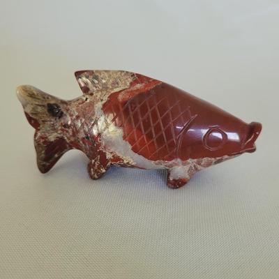 Carved Jade Money Frog & Fish Statuettes (D-EL)