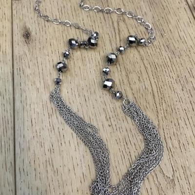 Beautiful Silver-tone fashion , crystal necklace