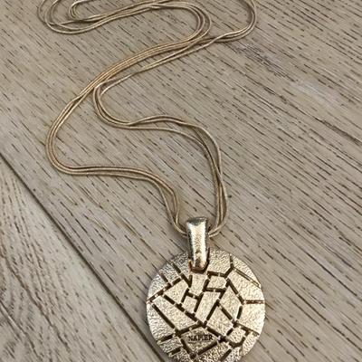 Beautiful gold tone plate, Napier long fashion necklace