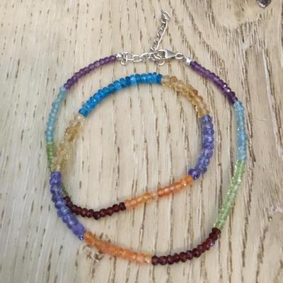 Beautiful, multicolored, crystal bead necklace