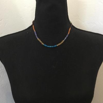 Beautiful, multicolored, crystal bead necklace