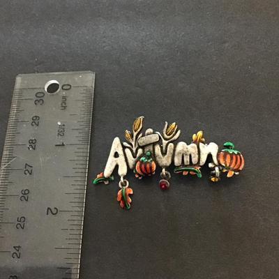 Really cute ‘Autumn’ enamel brooch pin