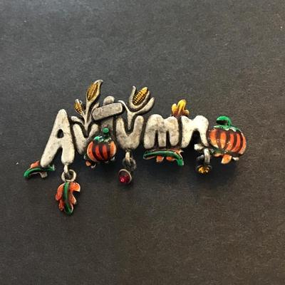 Really cute ‘Autumn’ enamel brooch pin
