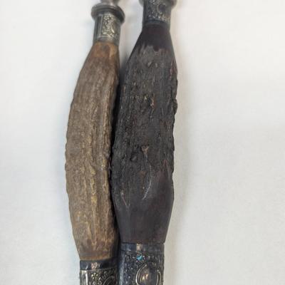 Sale Photo Thumbnail #3277: assorted antler handle cutlery