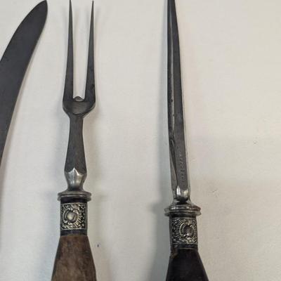 Sale Photo Thumbnail #3275: assorted antler handle cutlery