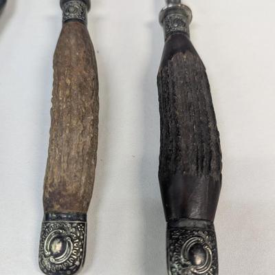Sale Photo Thumbnail #3272: assorted antler handle cutlery