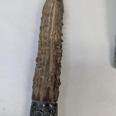 Sale Photo Thumbnail #3276: assorted antler handle cutlery