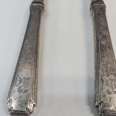 Sale Photo Thumbnail #3284: Monogrammed Wooden Salad Utensils With Sterling Handles