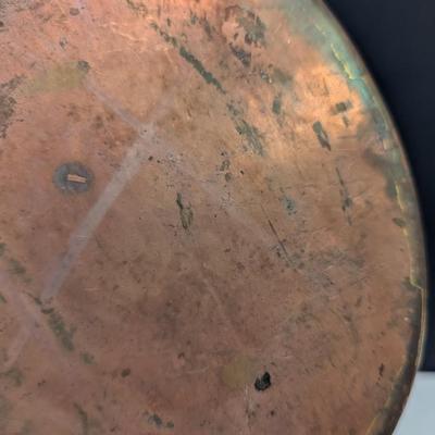 Sale Photo Thumbnail #1791: Primitive American Handmade Copper Tea Kettle With Lid 12"