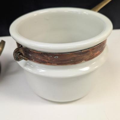Sale Photo Thumbnail #1797: Copper and Brass Ceramic double broiler