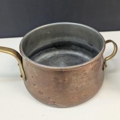 Sale Photo Thumbnail #1798: Copper and Brass Ceramic double broiler