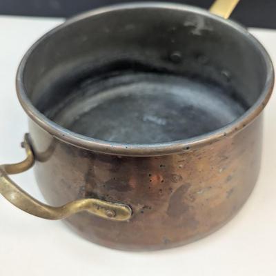 Sale Photo Thumbnail #1799: Copper and Brass Ceramic double broiler