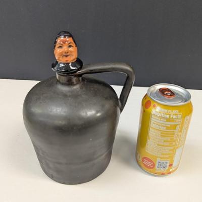 Sale Photo Thumbnail #507: Lador Vintage Ceramic Music Box Brown Liquor Jug Friar Cork Prohibition Era