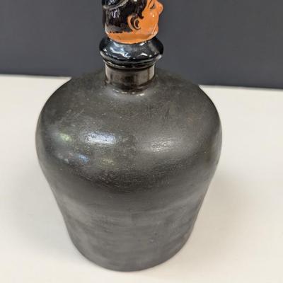 Sale Photo Thumbnail #502: Lador Vintage Ceramic Music Box Brown Liquor Jug Friar Cork Prohibition Era