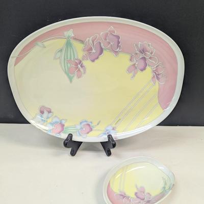 Sale Photo Thumbnail #514: Hutschenreuther Leonard Paris Nirvana Small Plate 5.5" & Hutschenreuther  Leonard Nirvana Large Platter 13.25"