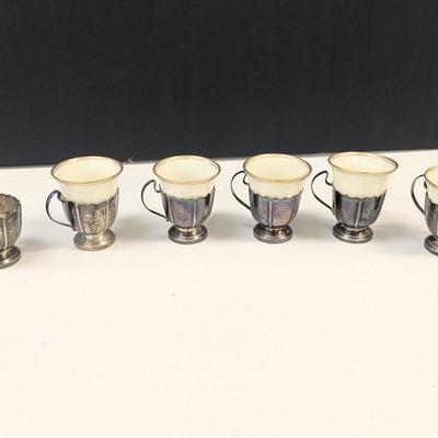 Sale Photo Thumbnail #522: Lenox Demitasse Cups With Sterling Silver Holders 240g