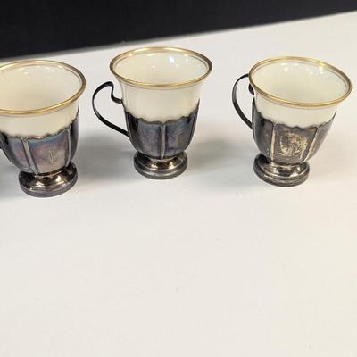 Sale Photo Thumbnail #525: Lenox Demitasse Cups With Sterling Silver Holders 240g
