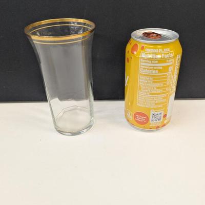 Sale Photo Thumbnail #547: 9 - 1960's Vintage Tiffin-Franciscan Gold Rimmed Crystal Glasses 5 1/2" Tall