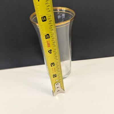 Sale Photo Thumbnail #548: 9 - 1960's Vintage Tiffin-Franciscan Gold Rimmed Crystal Glasses 5 1/2" Tall