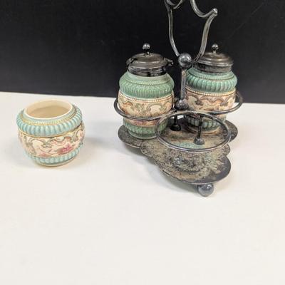 Sale Photo Thumbnail #571: Marked Vintage Spice Shaker Set With Caddy