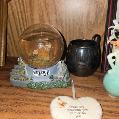 Variety of household Knick knacks - Trinket box - small vase - wall pocket vase - picture frames and more
