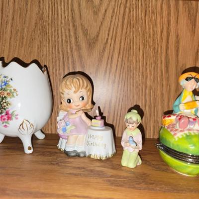 Religious items and porcelain figures
