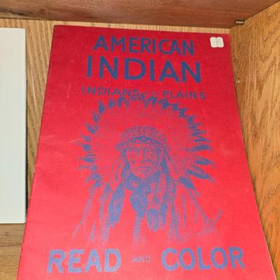 Two old Women Eskimo book - artwork Eskimo on metal - American Indian read and color book and a numbered and signed print