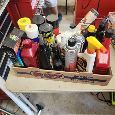 Box lot of Assorted Car Household Cleaners Care Items