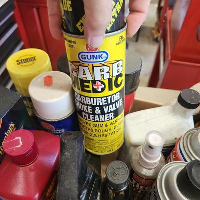 Box lot of Assorted Car Household Cleaners Care Items