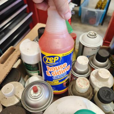 Another Box Lot of Household and Car Care Cleaning products Simple Green WD 40 Zep